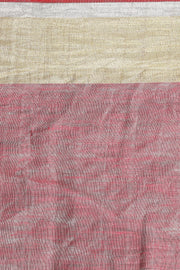 Red Tissue Linen Saree With A Striking Border