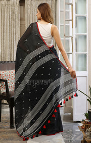 Black Cotton with Jamdani Woven Design