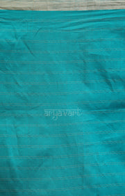 Teal Silk Cotton Saree With Woven Zari Checks & Zari Pallu