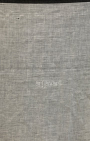 Black Roses in an Off-White Linen saree