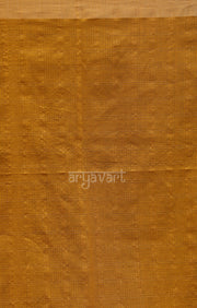 Mustard Silk Cotton Saree With Woven Zari Checks & Zari Pallu