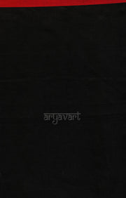 Red Roses In a Black Linen saree