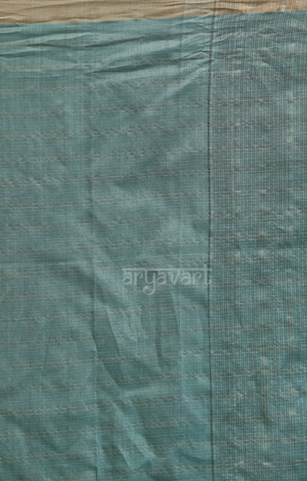 Mint Green Silk Cotton Saree With Woven Zari Checks & Zari Pallu