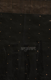Striking Black Silk Saree With Woven In Sequence & Jamdani Motifs