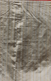 Mustard, Royal Blue & Grey Striped Silk Chanderi Saree with a Stunning Blue Pallu