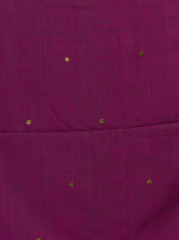Burgundy Cotton Saree With Sparkling Sequence