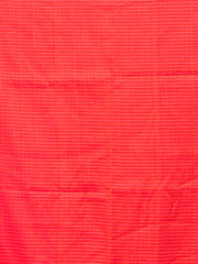 Red pure cotton saree with textured woven checks and a stunning orange border