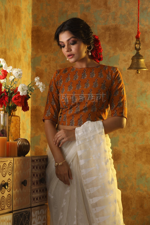 Yellow Ochre Printed Blouse