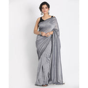 Stunning Steel Grey Cotton Saree