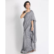 Stunning Steel Grey Cotton Saree