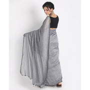 Stunning Steel Grey Cotton Saree