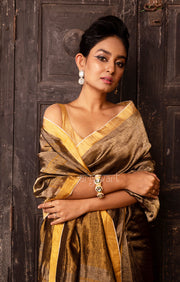 Gold & Silver Tissue Linen Saree