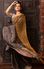 Gold & Silver Tissue Linen Saree