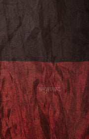 Ruby Red & Black Tissue Linen Saree