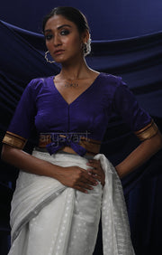 Berry Purple Khun Fabric Tie-up Blouse