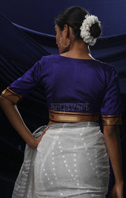 Berry Purple Khun Fabric Tie-up Blouse