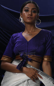 Berry Purple Khun Fabric Tie-up Blouse