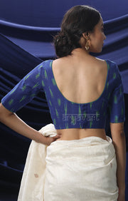 An Ikkat Blouse in a Stunning Combination of Blue & Green