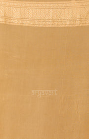 Beige Gold Saree with Zari Floral Weave