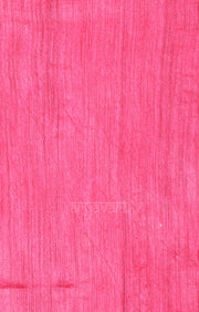 Fuchsia Matka Silk Saree With Zari Polka Dot Butta