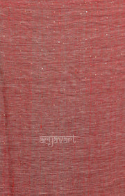 White Linen Saree with A Striking Red Border