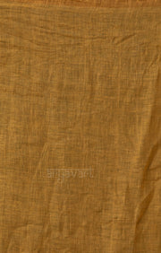 Amber Yellow Tissue Linen Saree with Line Design is Pallu