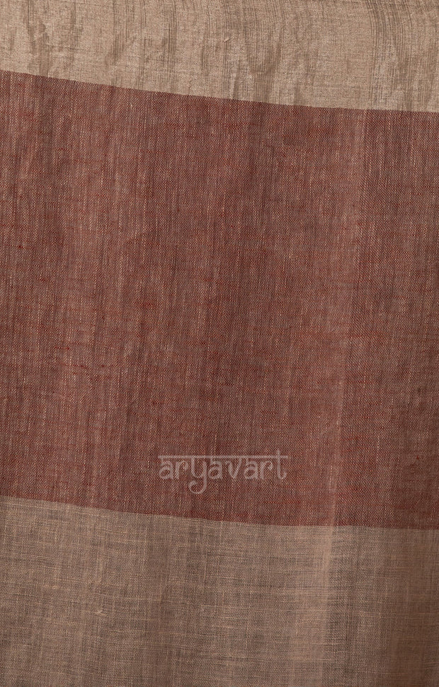 Striking Latte & Mocha Colour Linen saree
