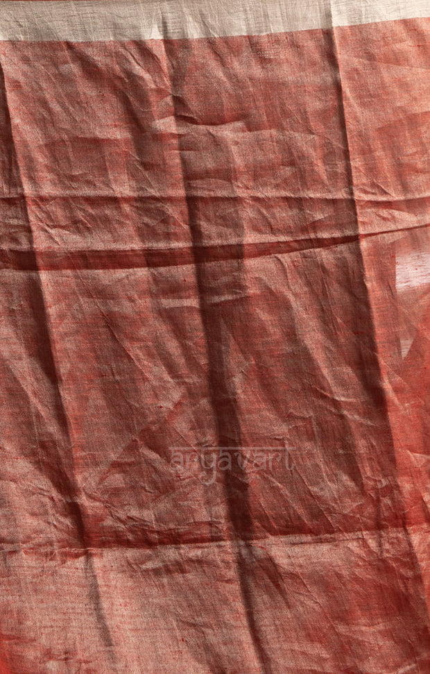 Red & Silver Tissue Linen Saree