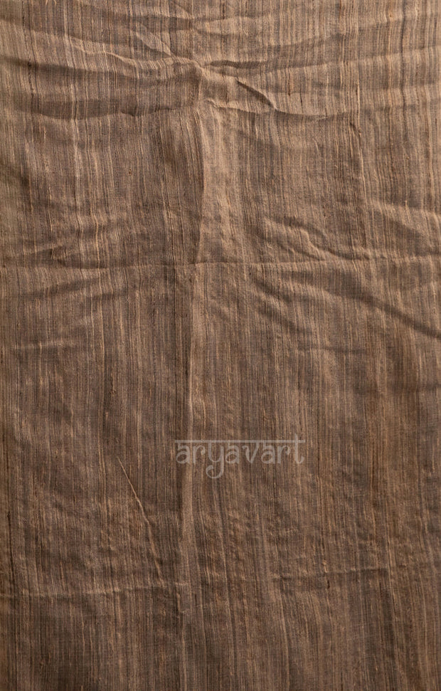 Almond Ghicha Silk Saree With Woven In Shell Sequence