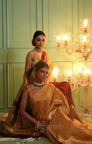 Stunning Maroon Kanchipuram Silk Saree With Gold Tissue Body & Pallu