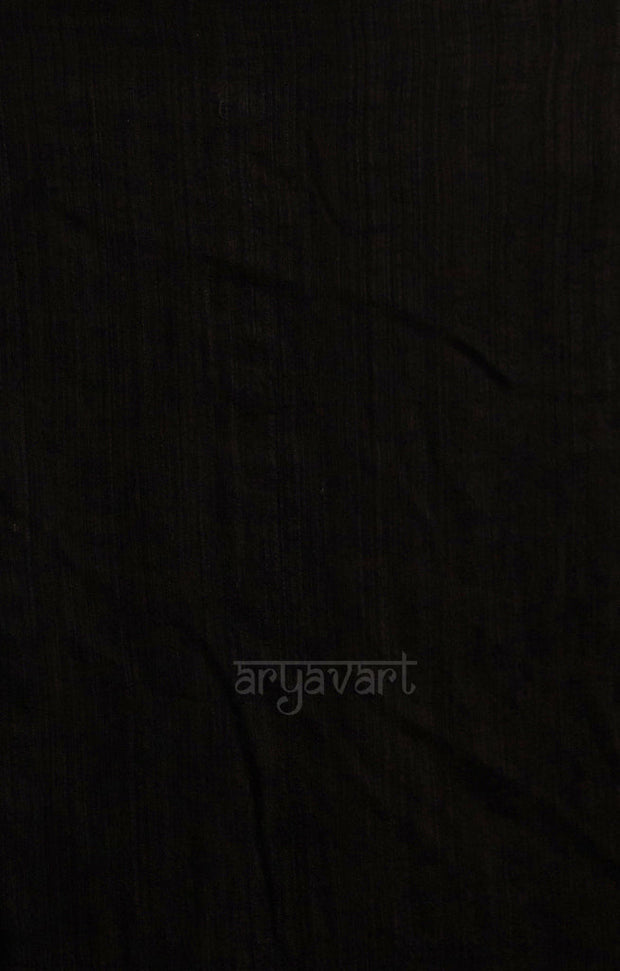 Black Resham Silk Saree With Stunning Woven In sequence along the Border