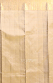 Beige & Gold Kanchipuram Silk Saree With Woven Design