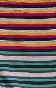 Vibrant Multi coloured cotton Check saree
