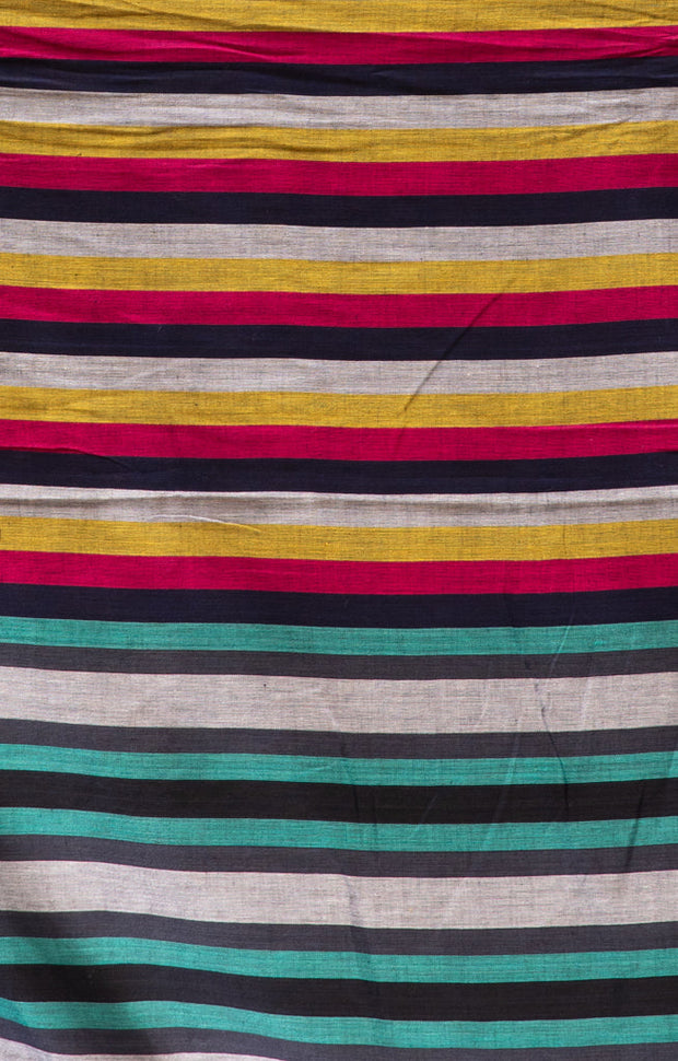 Vibrant Multi coloured cotton Check saree