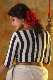 The Black & White Bold Striped Blouse