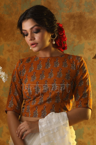 Yellow Ochre Printed Blouse