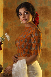 Yellow Ochre Printed Blouse