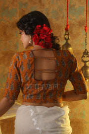 Yellow Ochre Printed Blouse