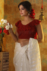 Red Wine Frill Blouse