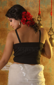 Black Lycra Strappy Blouse